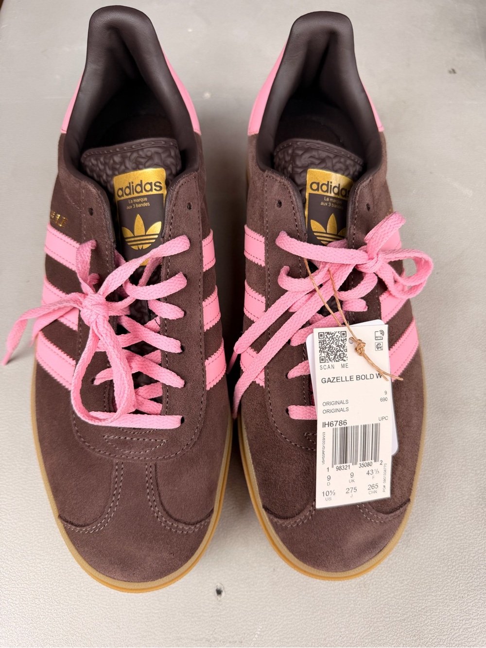 adidas Women’s Gazelle Bold Sneakers in Brown and Pink